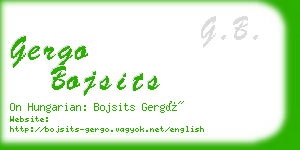 gergo bojsits business card